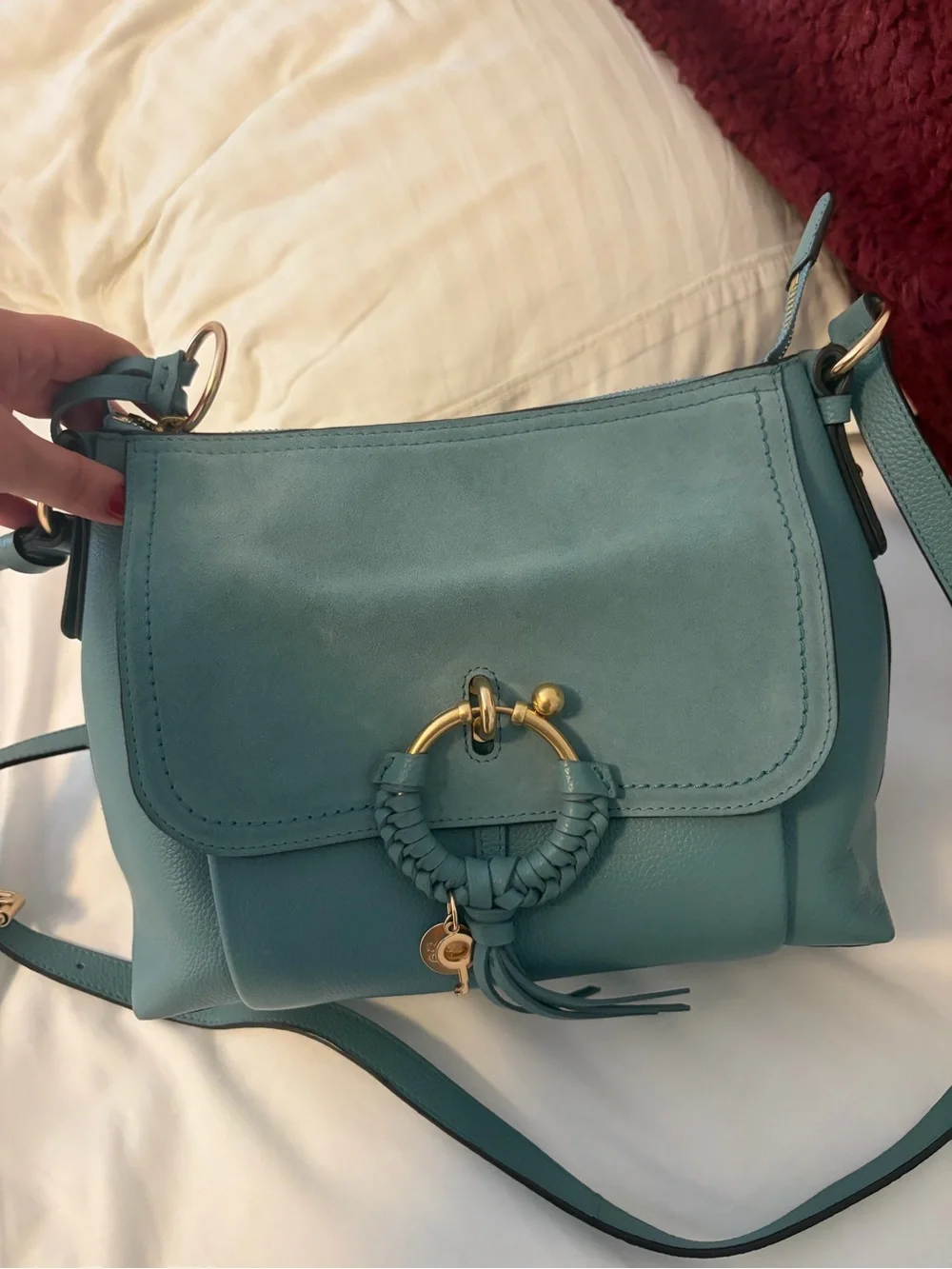 See By Chloe Teal Ring-Tassel Crossbody Bag - Picture 1 of 4
